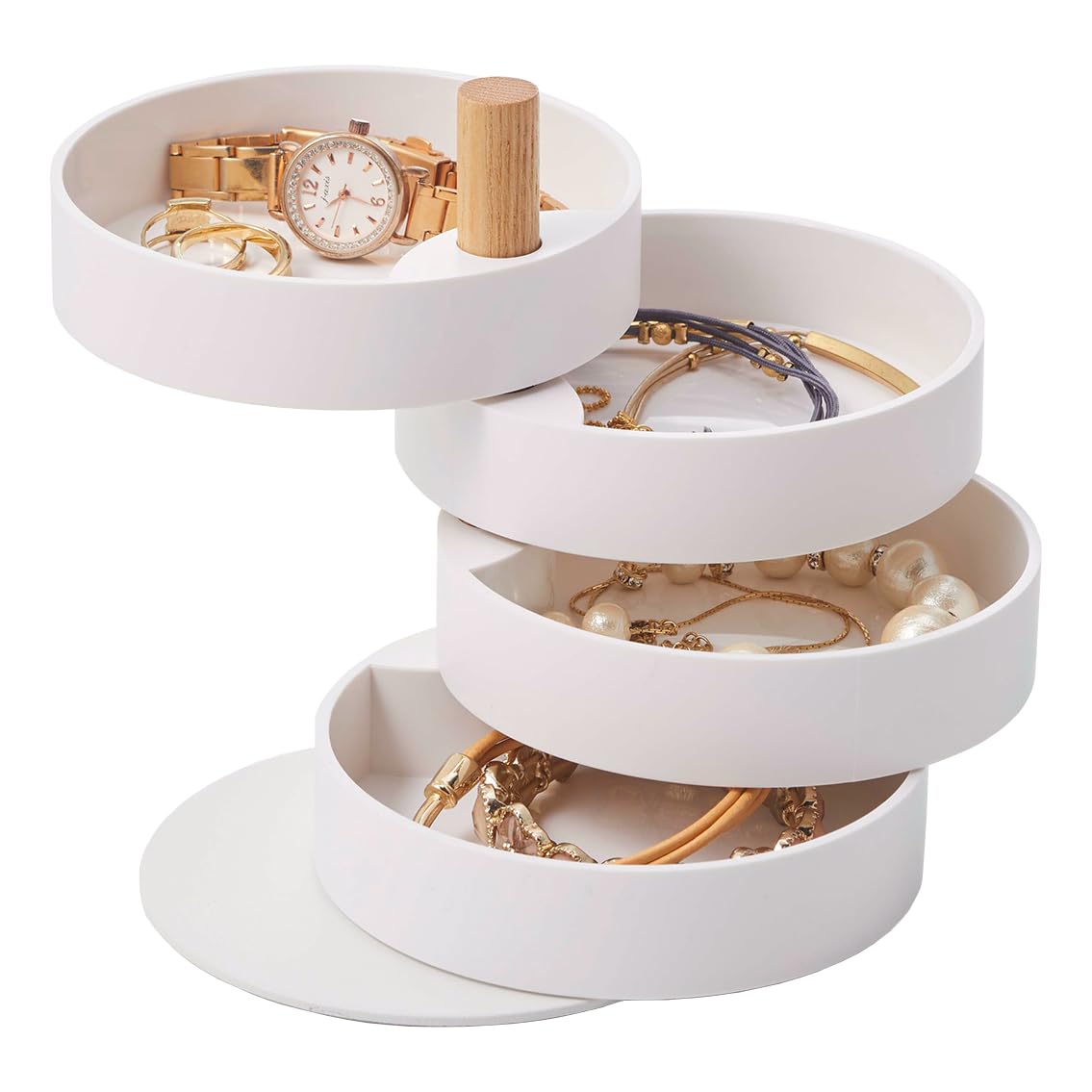 Yamazaki Home Tosca 4-Tiered Jewelry Tray White