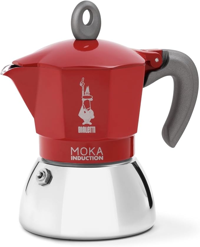 Bialetti 2 Cup Moka Induction Coffee Maker: Red