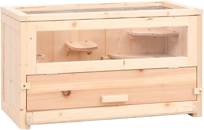 Hamster Cage 60x30x35 cm Solid Wood Fir