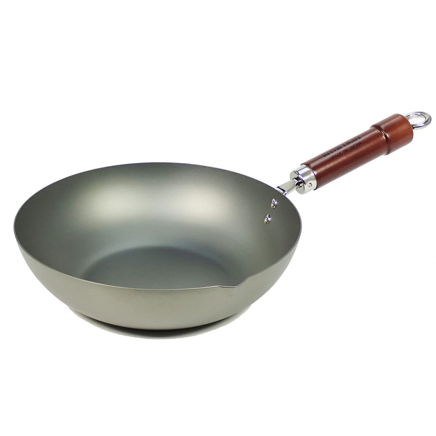Riverlight K1426 Extra Iron Frying Pan, Deep Type, 10.2 Inches (26 cm), Iron nitride, IH Compatible, Rust Resistant, Wok, Made in Japan