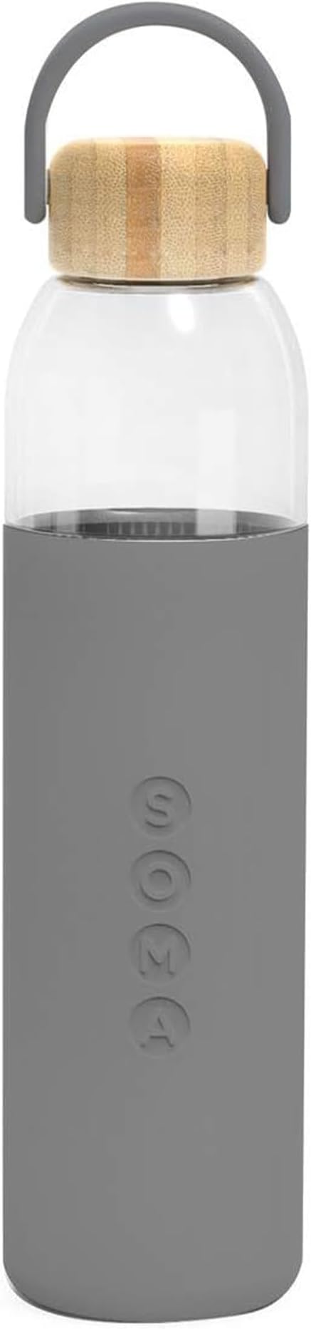 Soma Glass Water Bottle 700ml Grey