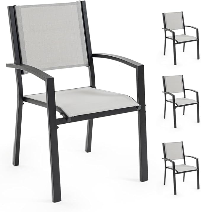 Fortia 4pc Outdoor Dining Chair Set Furniture for Outside