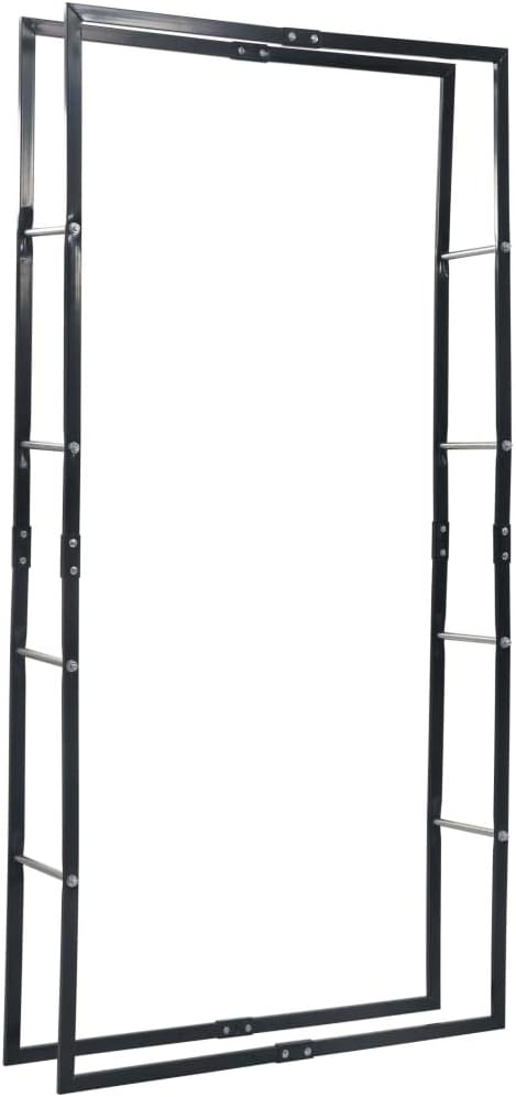 vidaXL Black Firewood Rack Steel - 100 x 25 x 200cm