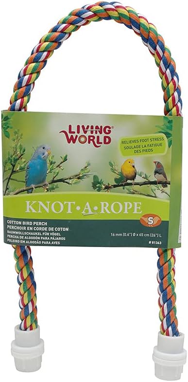 Living World Knot-A-Rope Cotton Bird Perch - 20mm x 52cm