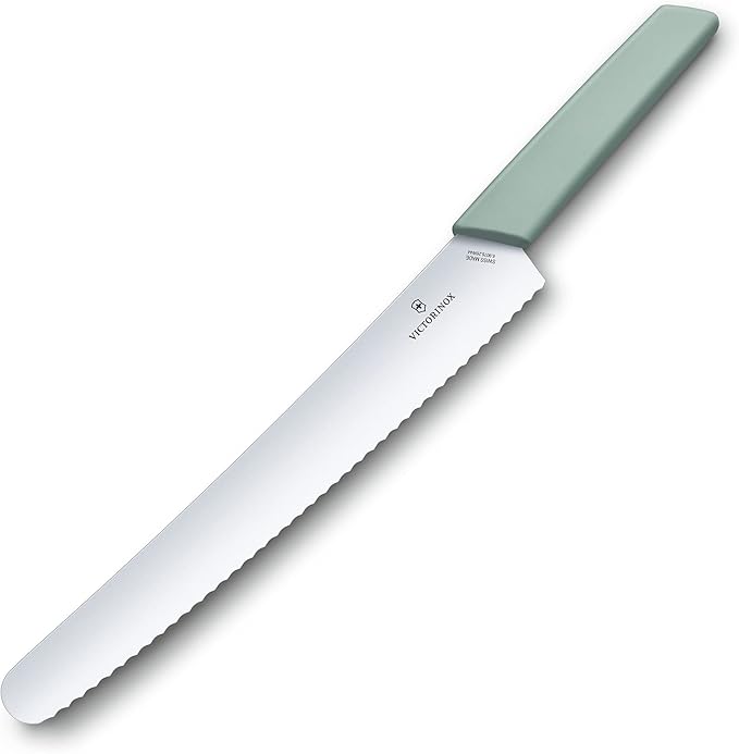 Victorinox Swiss Modern Bread and Pastry Knife, Aqua Handle - 26cm