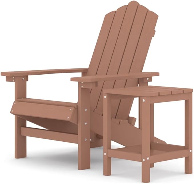 vidaXL Garden Adirondack Chair with Table HDPE Aqua Blue