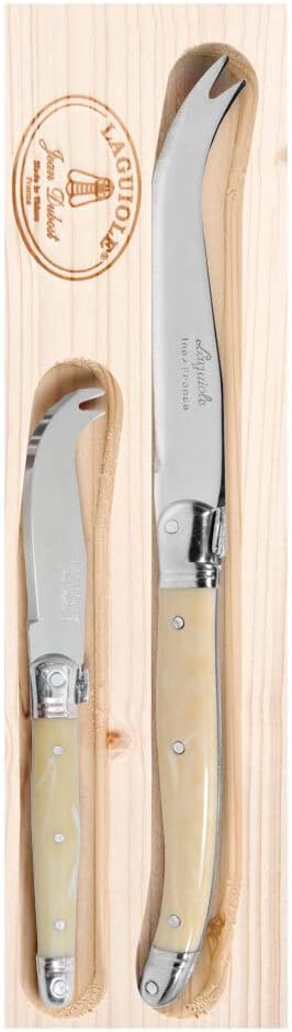 Jean Dubost Laguiole Deluxe - 2pc Cheese Knife Set Light Horn