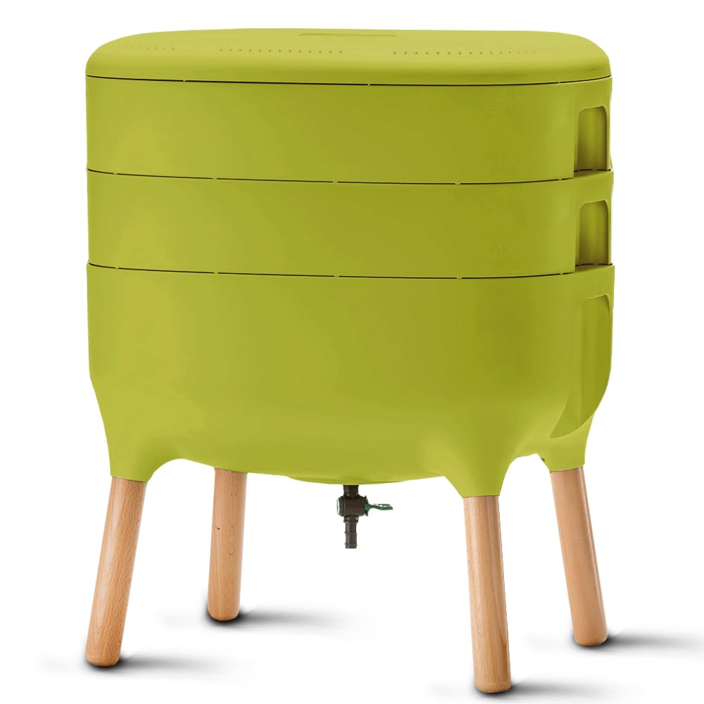 Urbalive Indoor Worm Farm - Organic Compost Vermicomposter, Chic European Design (Anthracite)