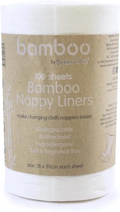 Bubba Blue Bamboo White 100 Sheets Bamboo Nappy Liners