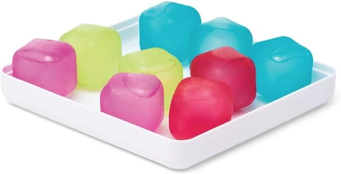 Joie Reusable 16 Piece Ice Cubes & Tray (Red/Blue/Green/Rose) - 12.4x12.4x3.5cm, The Nile AU