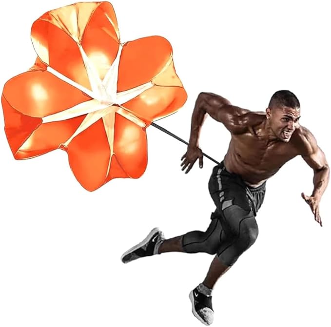Nusogon Running Speed Training, 56 Inch Speed Drills Resistance Parachute Running Sprint Chute Soccer Football Sport Speed Training(Orange)