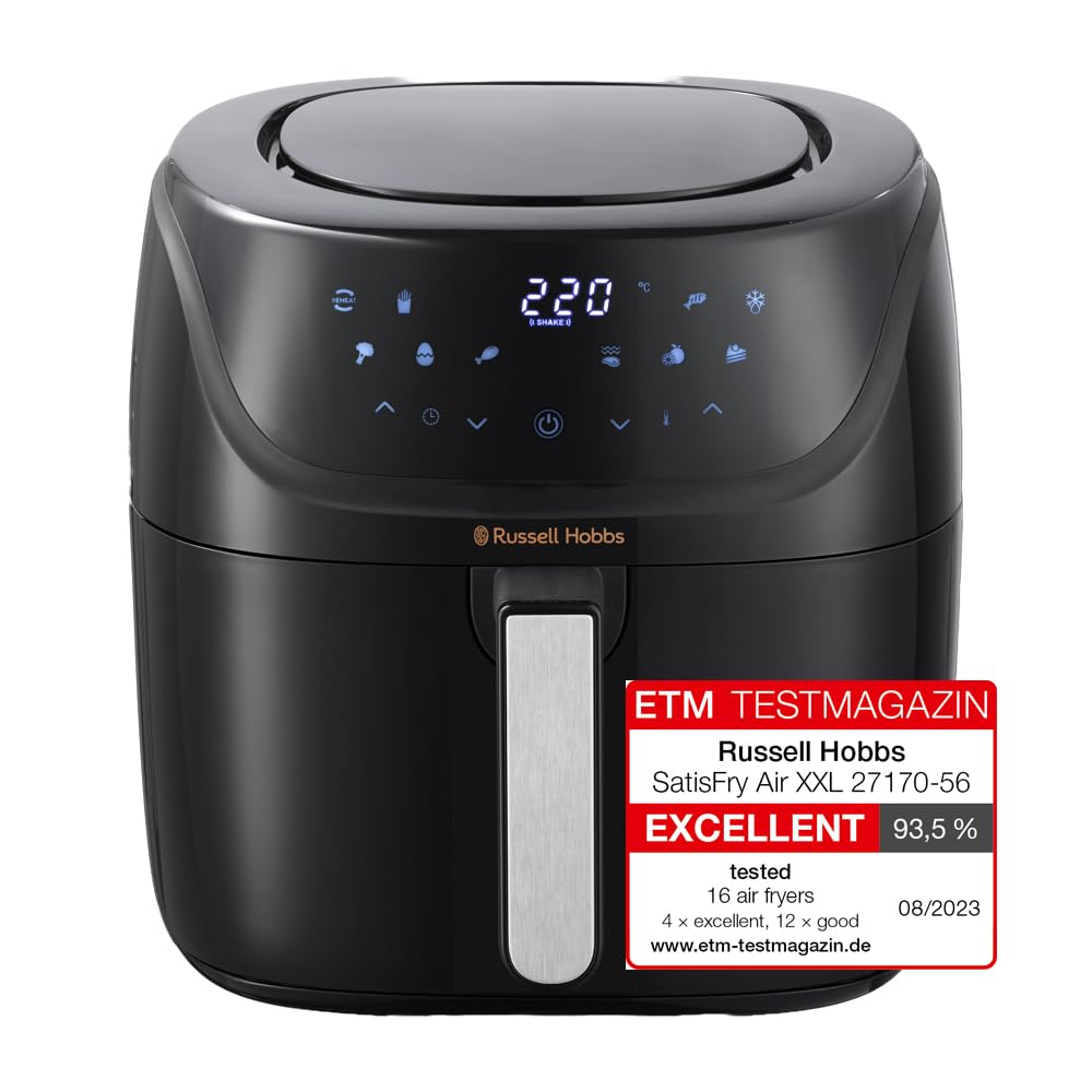 Russell Hobbs 4L Rapid Digital Air Fryer [7 Cooking Functions |10 Programs] Energy Saving, Max Temp 220°C, Easy Clean, Touch Screen, Use Without Oil,