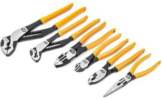 GearWrench 6 Piece Pitbull Dipped Handle Mixed Plier Set