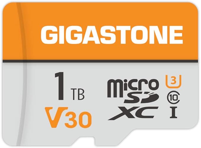 Gigastone 1TB Micro SD Card, 4K Video Pro, GoPro, Surveillance, Security Camera, Action Camera, Drone, 140MB/s MicoSDXC Memory Card UHS-I V30 Class