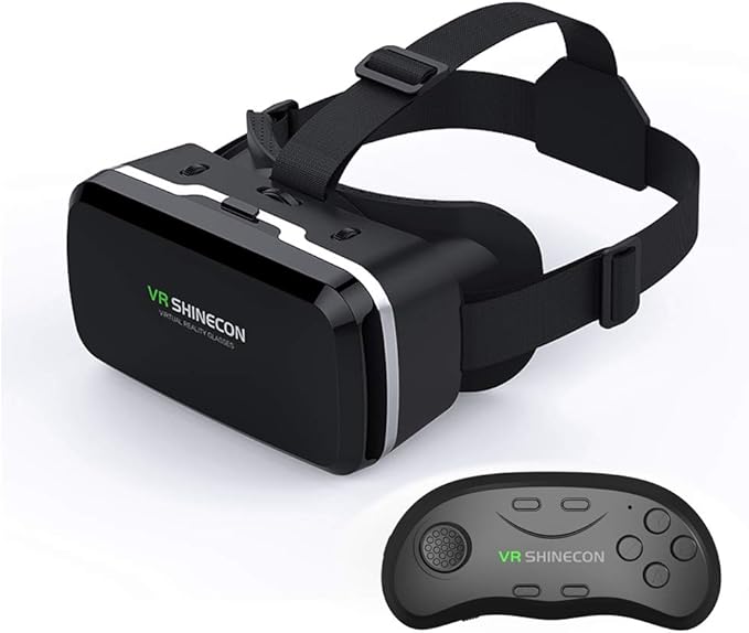 VR Headset with Remote Controller,3D Glasses Virtual Reality Headset for VR Games & 3D Movies, VR Headset for iPhone & Android Phone,VR Glasses