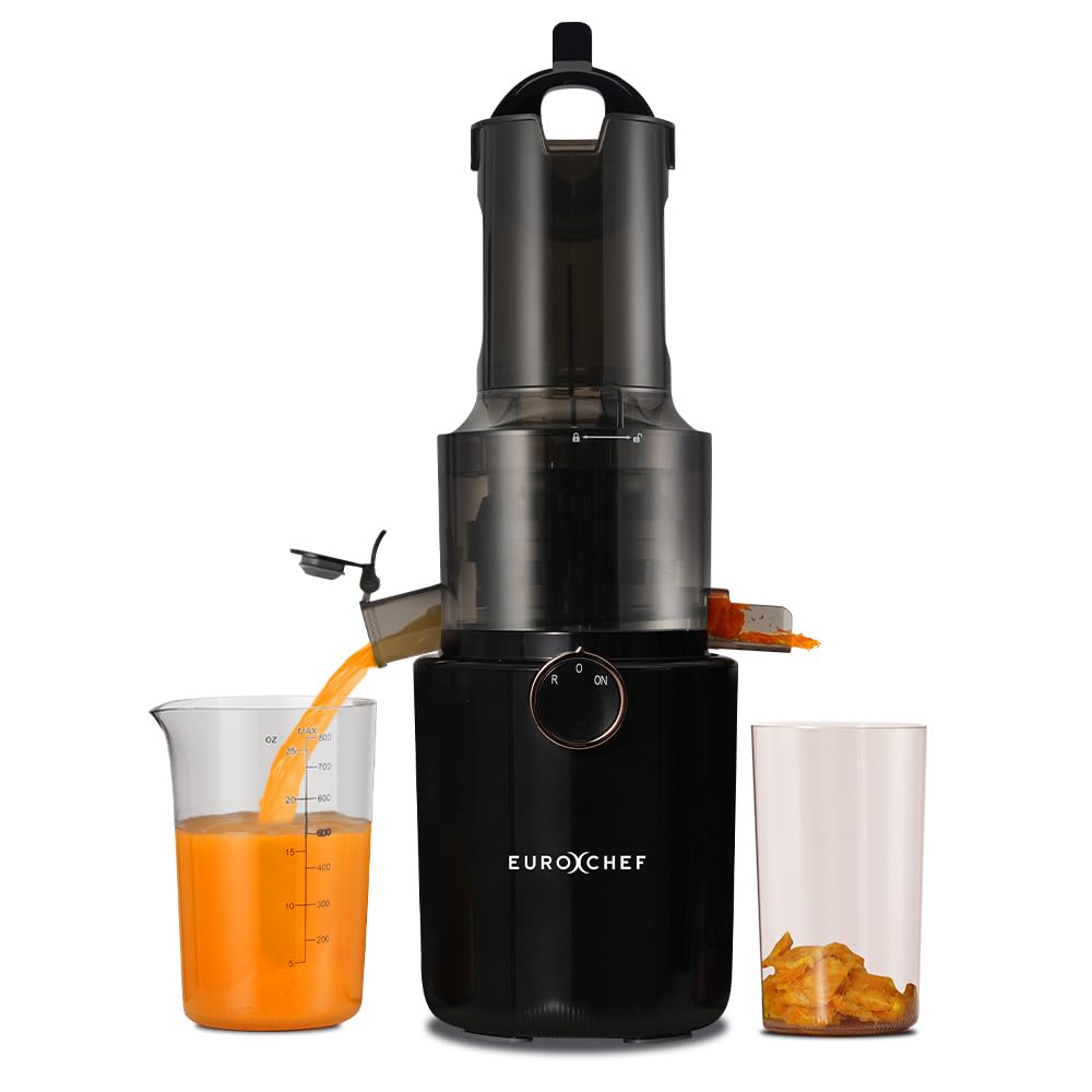 EUROCHEF Cold Press Slow Juicer Machine Large Chute, 200W, Charcoal Grey