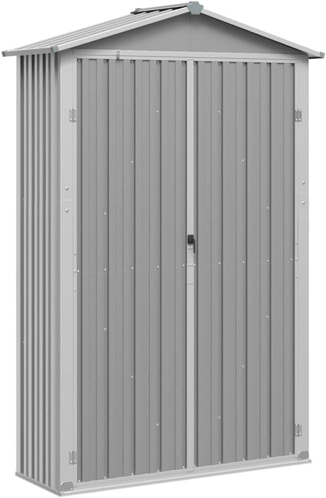 vidaXL Garden Shed Grey 107.5x46x183 cm Galvanised Steel