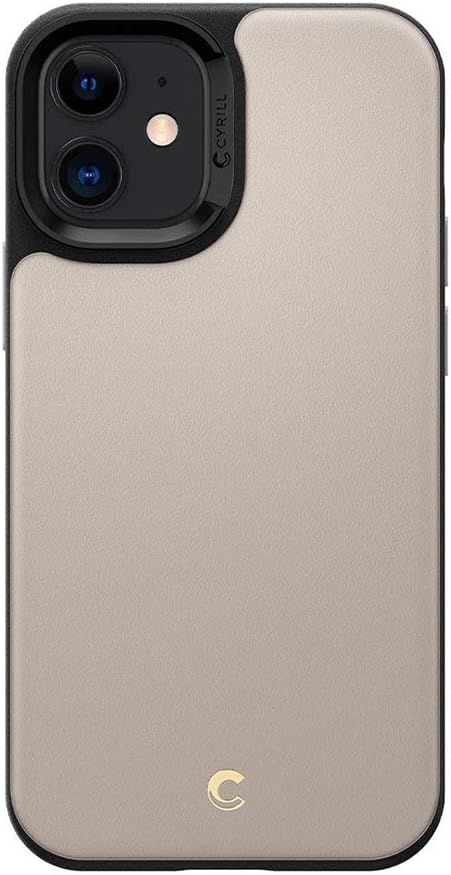 Genuine SPIGEN Ciel by CYRILL Leather Brick Air Cushion Cover For Apple iPhone 12 Mini (5.4-inch) Case [Colour:Stone]