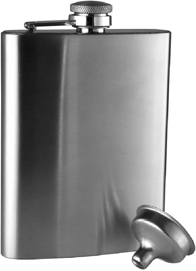 Avanti - Stainless Steel Polished 236ml Hip Flask with Funnel