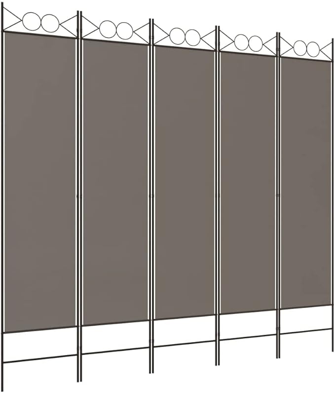 vidaXL 5-Panel Room Divider Anthracite 200x200 cm Fabric