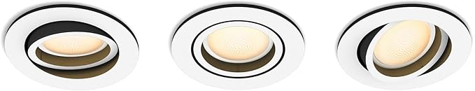 Philips Hue - Milliskin Hue Recessed, White, 3 Count (Pack of 1)