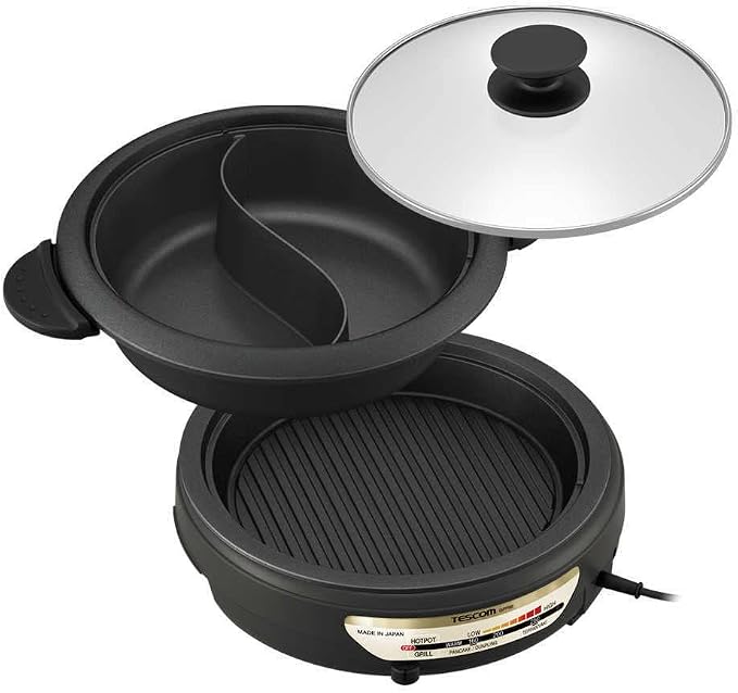 Tescom Electric 2-in-1 Hot Pot/BBQ Grill Multi Cooker - Made in Japan