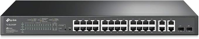 TP-Link T1500-28PCT TL-SL2428P Jetstream 24-Port 10/100Mbps + 4-Port Gigabit Smart PoE+ Switch
