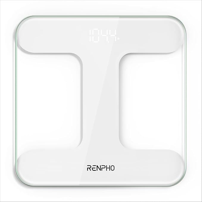 RENPHO Bathroom Scales for Body Weight with LED Display, Weighing Scales with Highly Accurate to 0.1lb, Batteries Included, 400 lbs/180kg Capacity,