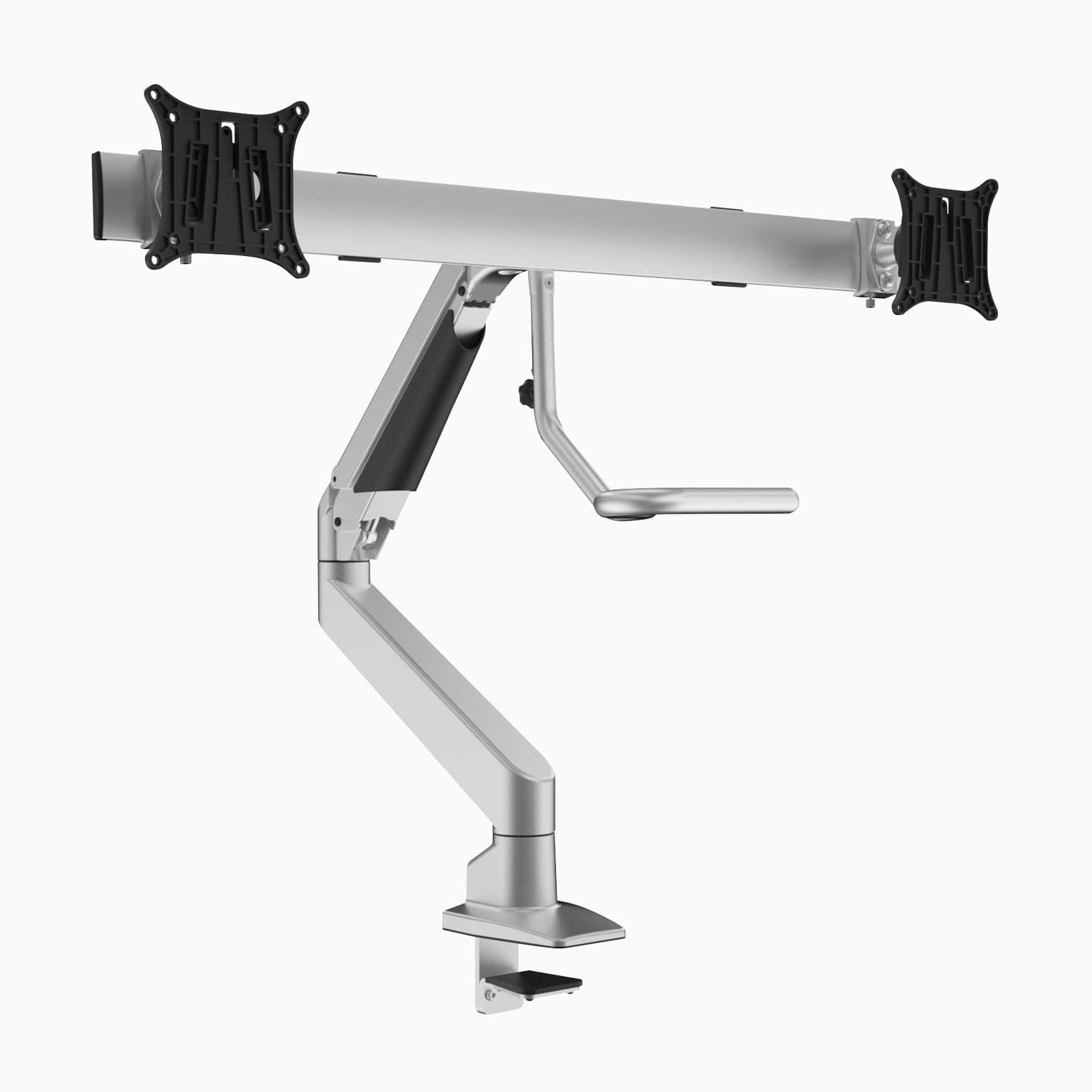 Desky Dual Bar Monitor Arm Silver