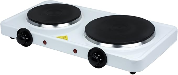 Status Double Stainless Steel Hot Plate - White