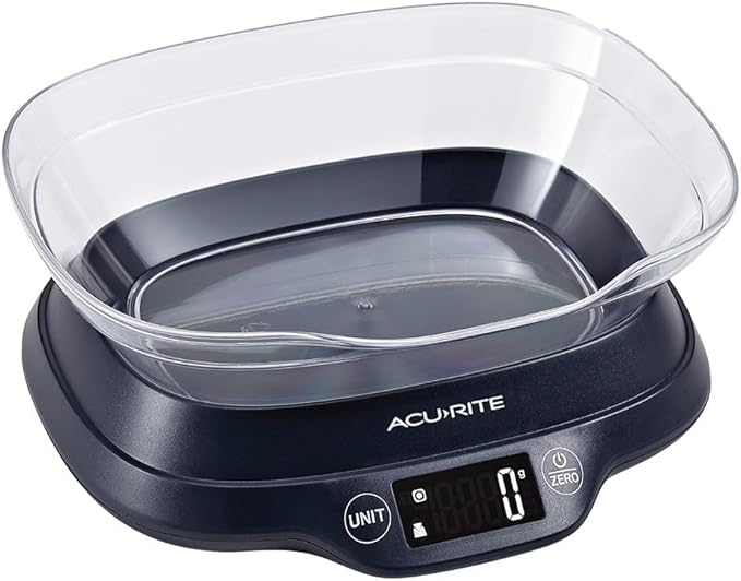 Acurite Black Digital Scale with Bowl & Backlight 5kg