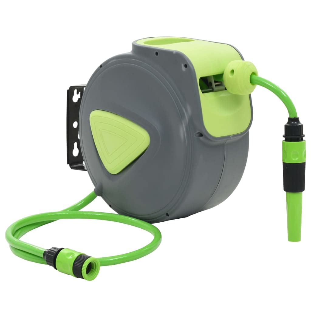 vidaXL Automatic Retractable Water Hose Reel Wall Mounted 10+1 M