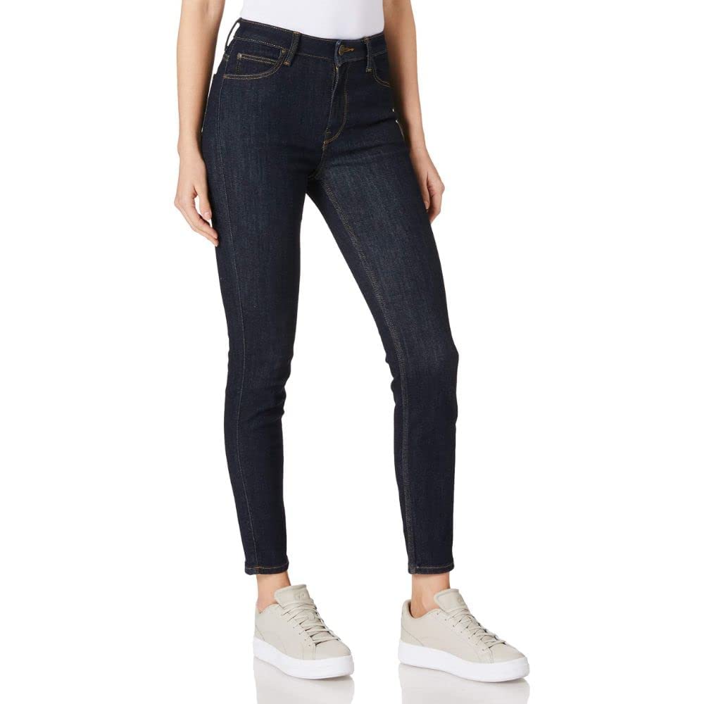 Lee Scarlett High Rise Skinny Jeans in Indigo rinse-Navy - ASOS Outlet