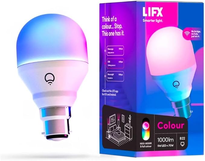 LIFX Colour B22 1000 Lumens Smart Light 2 Pack [HB2L3A19LC08B22AU]