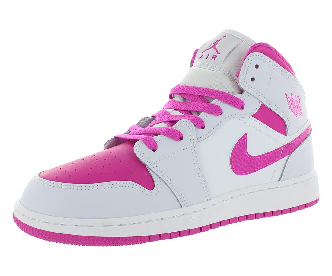 Air Jordan 1 Mid White Laser Orange Deep Royal Blue (GS)