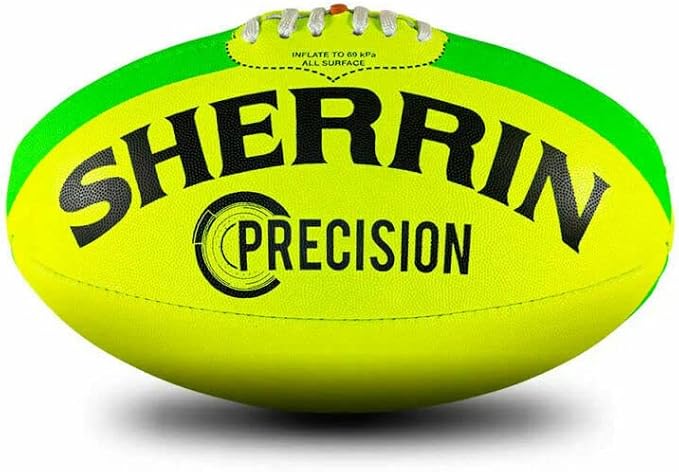 Sherrin Precision Size 5 AFL Football Fluro Yellow/Lime