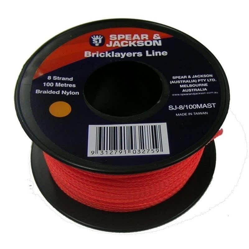 Spear & Jackson 100m Orange Nylon 8 Strand Brick Line