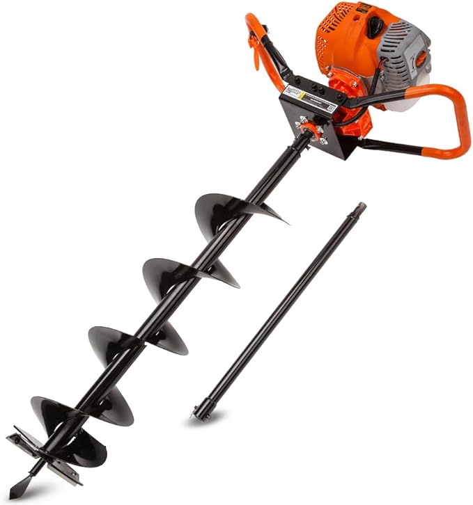 Baumr AG Post Hole Digger 62CC Posthole Earth Auger Fence Borer Petrol Drill Bit