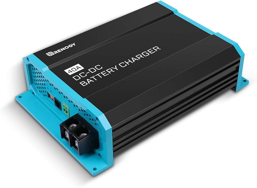Renogy12V 40A DC to DC On-board Battery Charger for Flooded, Gel, AGM, and Lithium, Using Multi-Stage Charging in RVs, Commercial Vehicles, Boats, Yac