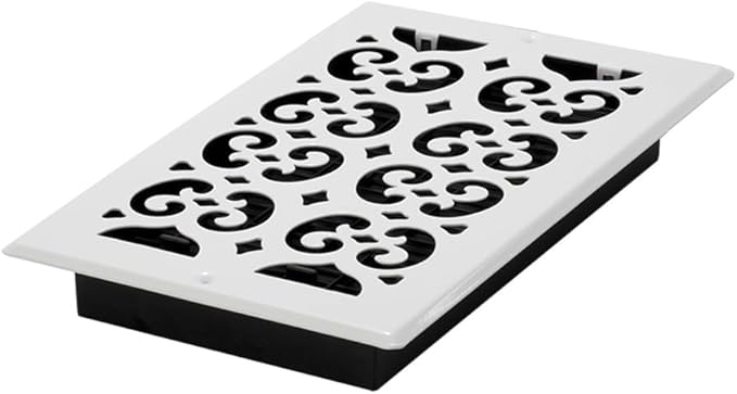 Decor Grates SP610W-NKL Scroll Design Wall/Ceiling Register, 6x10, Brushed Nickel Finish