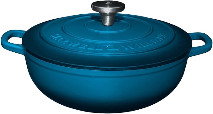 Maxwell & Williams Cast Iron Round Casserole 24cm/3.3L - Midnight Blue