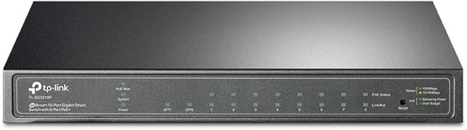 TP-Link 8-Port Gigabit Smart PoE Switch with 2 SFP Slots - TL-SG2210P