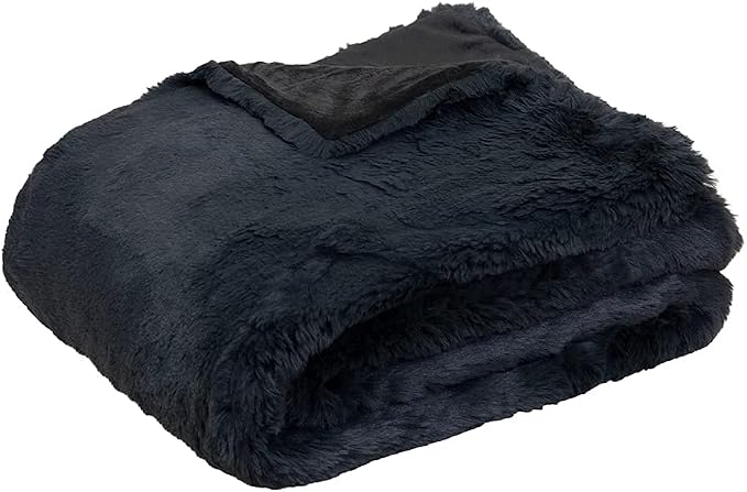 J.Elliot Home Arlo Faux Fur Throw Charcoal
