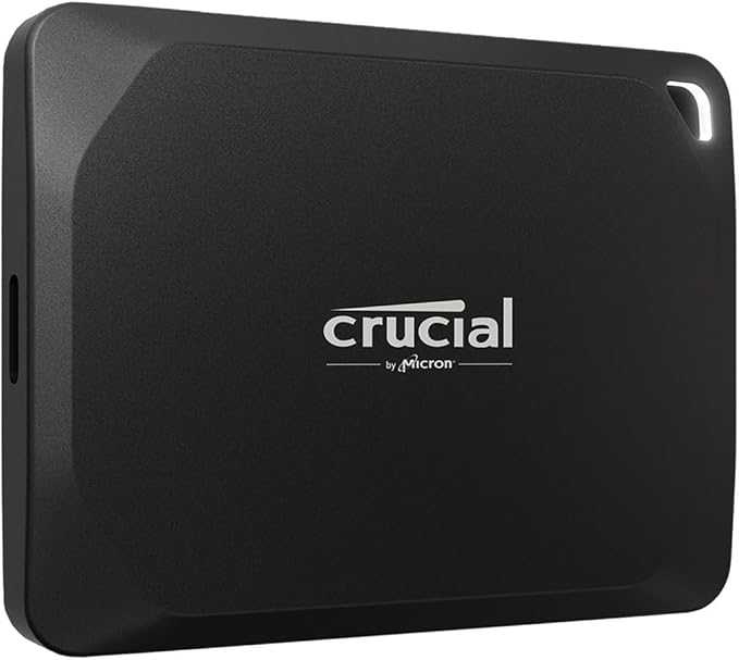 Crucial X10 Pro 2TB Portable External SSD, Up to 2100MB/s Read and 2000MB/s Write, External Solid State Drive, USB-C 3.2, PC and Mac, Dust and Water