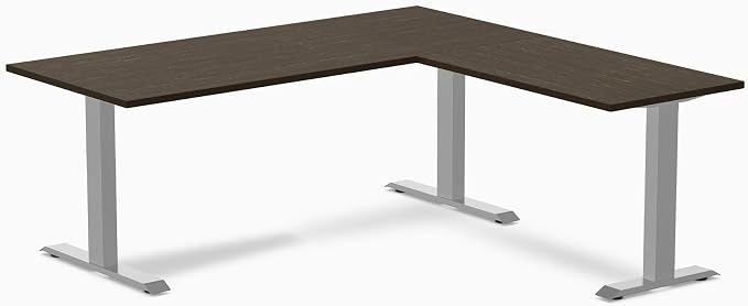 Desky Zero Bamboo L-Shape Office Desk Bamboo / 1800x750x1750x600mm / Grey