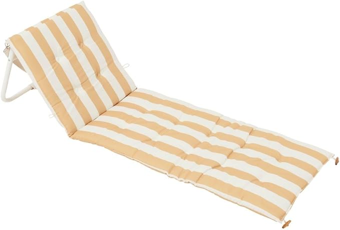 Sunnylife Reclining Beach Chair Mango Bay - Golden Mustard Stripe