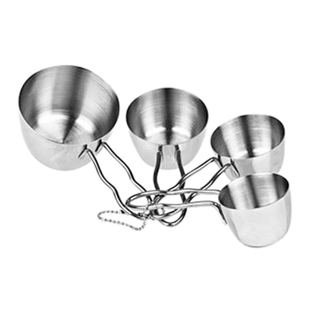 Appetito Set of 4 Stainless Steel Measuring Cups With Wire Handles
