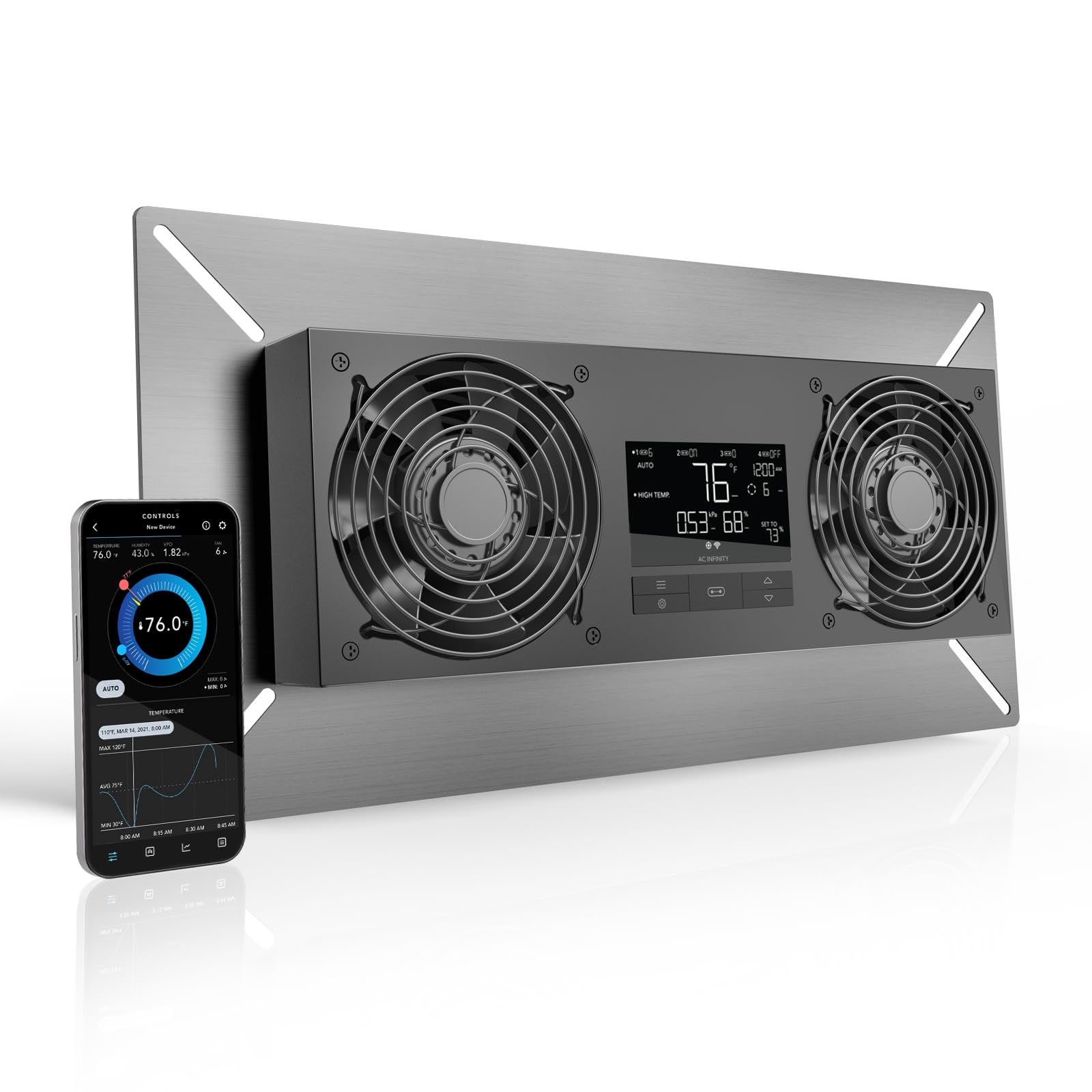 AC Infinity AIRTITAN T8, Crawlspace Basement Ventilator Fan, with Temperature and Dehumidistat Controller, IP-44 Rated, Exhaust
