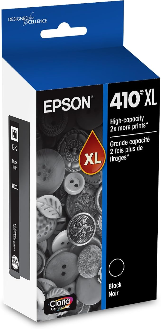 EPSON 410 Claria Premium Ink High Capacity (T410XL020) Works with Expression Premium XP-530, XP-630, XP-640, XP-7100, XP-830
