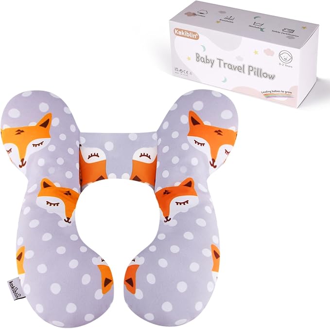 KAKIBLIN Baby Travel Pillow, Infant Head and Neck Support Pillow For